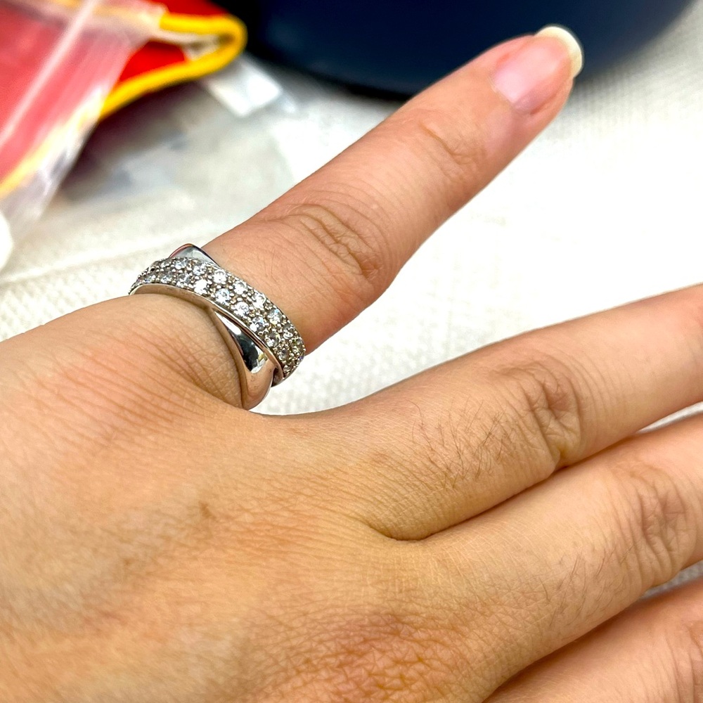 925 Dominique Malaysia Crossover CZ Band Ring - Size 5